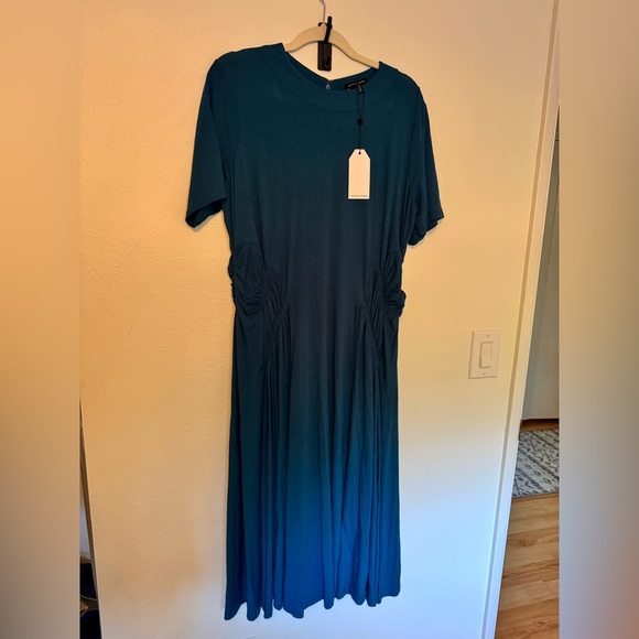 NEW Universal Standard Devi Liquid Jersey Swing Dress Blue Green 14 16 1X S NWT - Picture 5 of 10